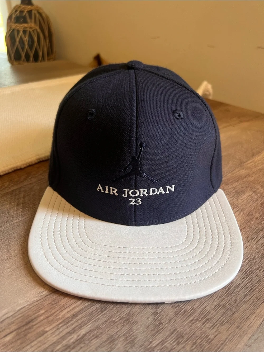 Air Jordan Navy and White Youth SnapBack Cap with White Jumpman Logos